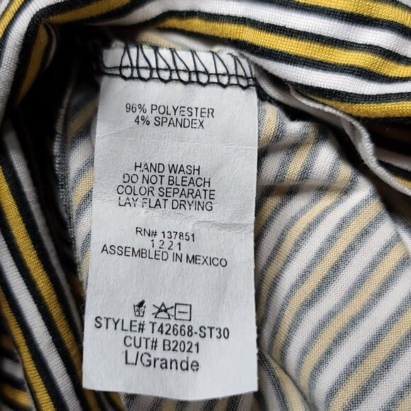 Gaze DTLA V Neck Bodysuit with Thin Straps Size L Stripes Black/White/Gold NWT - Picture 8 of 8